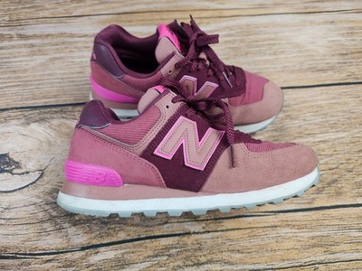 New Balance 574 Garnet Womens 8 Pink Sneakers Shoes Athletic Suede Mesh