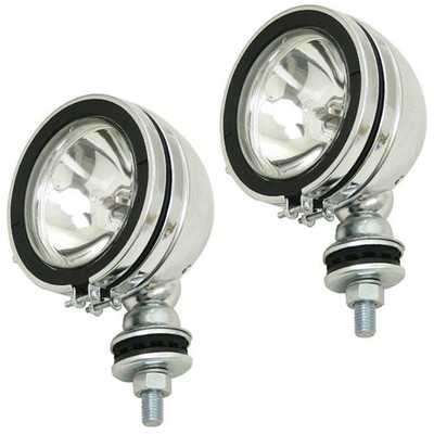 Empi 9310 Chrome 6'' Round Off-Road Light W/Mounting Post - H3 100W, Pair