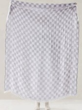 ADAIRS 100% LINEN CHECKED THROW WITH FRINGE. SOFT WITH RIPPLES. B/NEW. 130x170CM
