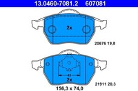 NEU - ATE 13.0460-7081.2 Bremsbelagsatz, Scheibenbremse FüR Audi Seat Skoda VW