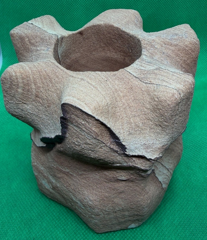 Natural Heavy  Red Rainbow sandstone sculpture candle stick holder  Beautiful