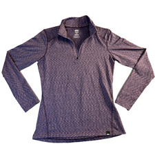 REI Pullover Womens M Purple Quarter Zip Athletic Shirt Running Co-op 1/4 Zip
