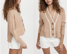 VERONICA BEARD Trisa Beige Cashmere Cardigan Women s Size S