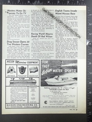 1963 ADVERTISEMENT for California Chris Craft Sales 16 Cavalier ski boat