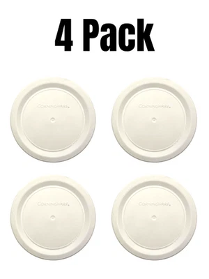 CorningWare 4 Pack White Sealing Replacement Lid Cover Round 4.25 7oz R-7-PC NEW