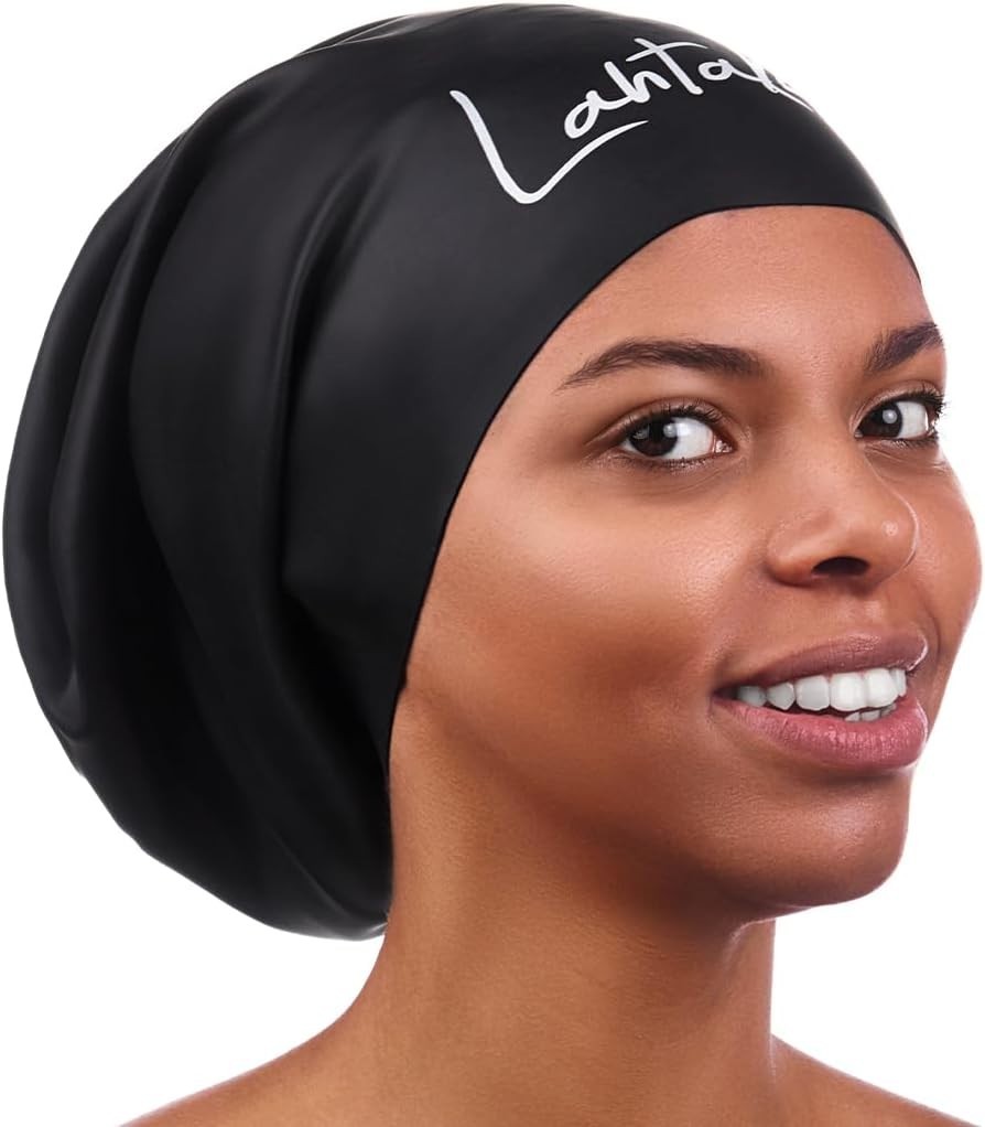 Extra Large Silicone Swim Cap for Long Hair Braids Dreadlocks Afro 1 Count