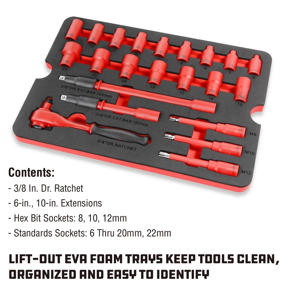 Powerbuilt 50 Pc.1000V Insulated Electricians VDE Tool Set with Case  - 240259 - Image 3 of 4