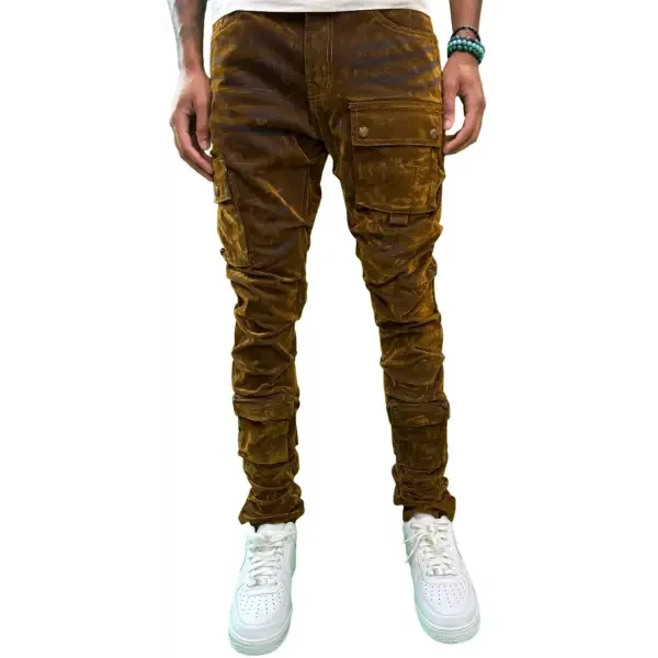 Focus Velour Cargo Flare Denim | Unique Cargo Pants for Fashion-Forward Looks.
