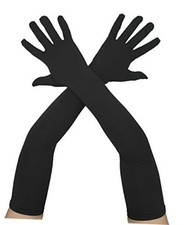 Unisex Adult 22" Super Long Elbow Stretchable Spandex Opera Gloves Black