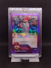 2023 Topps Chrome Update Purple Refractor /250 Cal Stevenson Rookie Auto RC