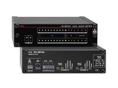 RDL RU-SM16A 2 Channel Audio Meter - Average/Peak/Hold