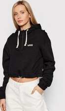 VANS Women's Hoodie Sweatshirt Pullover Cropped, Long Sleeve, Off the Wall Small