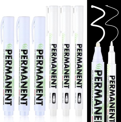 Sibba Acrylic White Paint Pens, 6 Pack White Permanent Marker with Extra Fine...