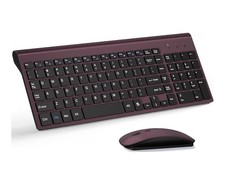 Wireless Keyboard and Mouse Ultra Slim Combo, TopMate 2.4G Silent Compact USB