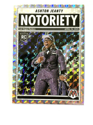 2025 Mosaic Ashton Jeanty Notoriety Silver Prizm RC #18 Raiders