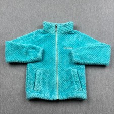 Columbia Jacket Girls XS 6 Blue Fire Side Sherpa Fleece Full Zip Outdoors Hiking