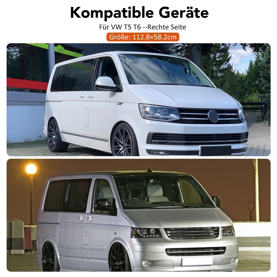 Schiebefenster Für VW T5 T6 Seitenfenster Rechts Getönt 1128 x 582mm Schwarz - Bild 3 von 4