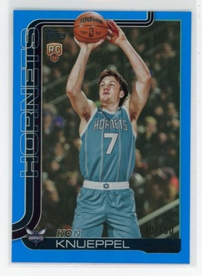 Kon Knueppel 2025-26 Topps Flagship #204 Blue Refractor RC Hornets 130/150