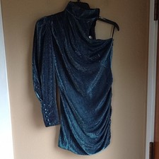 Choosy Shimmering One-Shoulder Dress in Midnight Blue Size XS