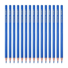 15PCS Colored Pencils Set, Wooden Oil Based Colored Drawing Pencil, Medium Blue