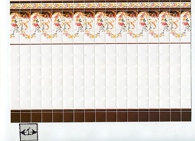 Mediterranean Wall Tile Sheet  34327 dollhouse 1pc World & Model card stock