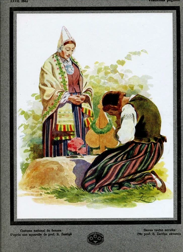 1924 Latvia Design Costumes Textile Ceramics Ancient Latvian Patterns Portfolio