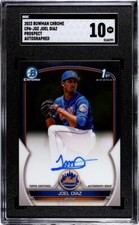 2023 1st Bowman Chrome Prospect Joel Diaz Auto Autograph CPA-JDZ Sgc-10