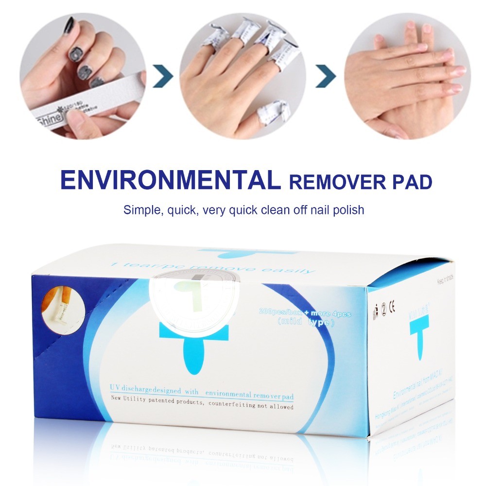 Nagellackentferner Wraps Pads – 200 Stück Alu-Folie Mit Watte | Für Gel-Nagellack, Einfache Anwendung, Spart Zeit