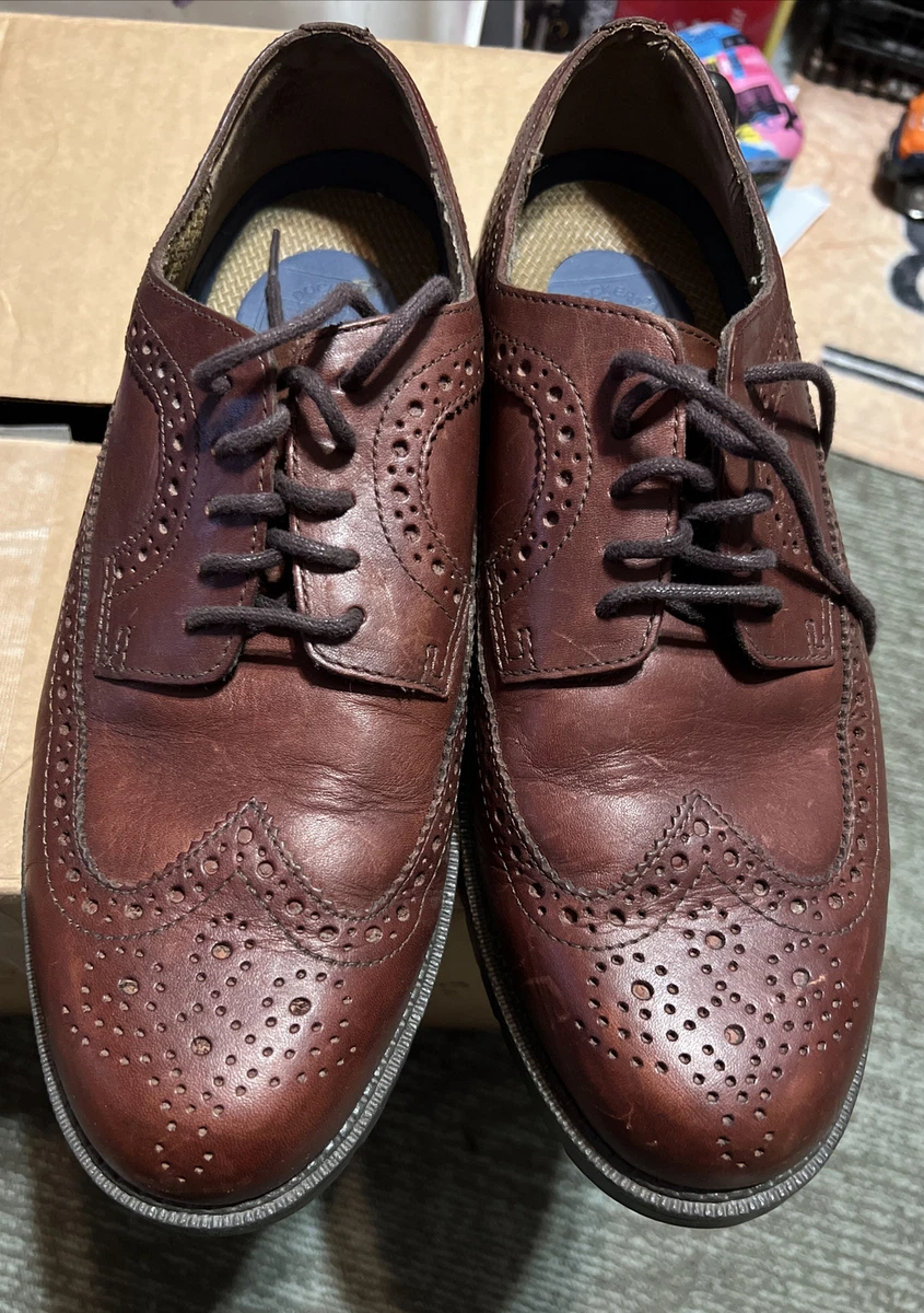 Dockers Genuine Leather Mens Brown Dress WingTip Lace Up Oxford