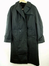 US Military Army SIZE 16R - Black Trench Overcoat - All Weather Military Coat