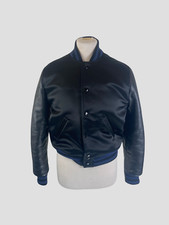 Givenchy Black Fabric & Leather Bomber Jacket Size Uk10/us6