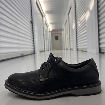 Flexstep Casual Dress Oxford Black Logan Low Top Lace Up Shoes Mens US Sz  M