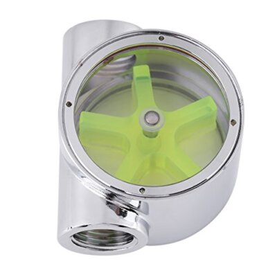 Indicatore Di Flusso D'Acqua G1/4 Per Raffreddamento PC - Misuratore Con Girante Verde - Raccordo Femmina/Femmina