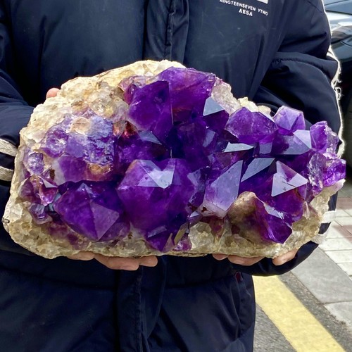 13.71LB Natural amethyst Cluster Quartz Crystal backbone mineral Reiki Stone - Imagen 11 de 12