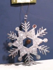 Holiday Bliss Rustic Snowflake Christmas Ornament 6" Steel FREE SHIPPING