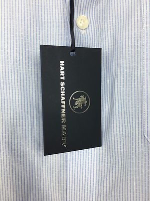 Hart Schaffner Marx Button-Front Shirt New Men's Medium M Blue MSRP: $89.50