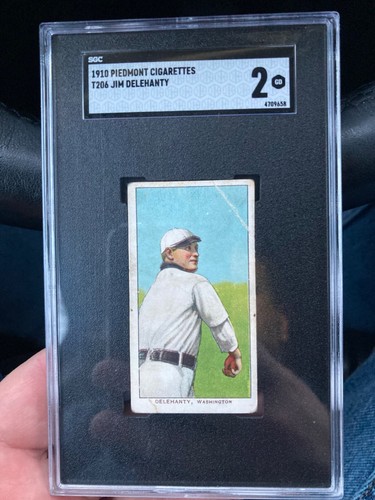 1910 Jim Delehanty Piedmont T206 - 350 Back - Washington Senators - Vintage - Picture 2 of 6