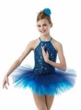 Child Small MIDNIGHT Ballet Tutu Costume Dance Navy  Turquoise