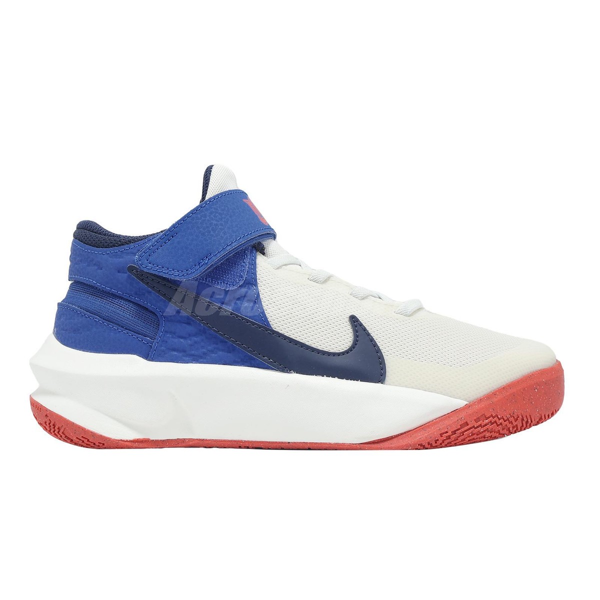 Nike Team Hustle D 10 FlyEase GS White Navy Red Kids Youth