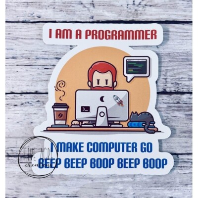 Funny Waterproof Weatherproof Vinyl Sticker | I'm A Programmer | Computer Nerd