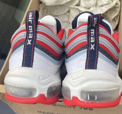 Size 9.5- Nike Air Max 97 Navy/Red/White Replacement Box | eBay