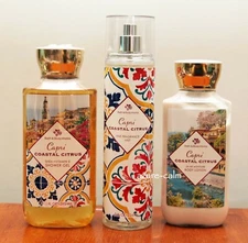Bath Body Works CAPRI COASTAL CITRUS Fragrance Mist, Shower Gel & Lotion 3PC Set