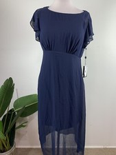 Adrianna Papell WOMENS Navy Colored Chiffon And Jersey MIDI Dress, Size 6