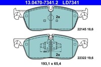 ATE 13.0470-7341.2 Bremsbelagsatz, Scheibenbremse FüR Jaguar Land Rover