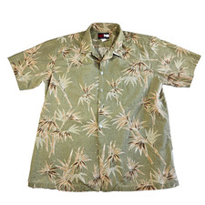 Tommy Fashion Hawaii Hawaiian Shirt Men XL Green Cotton USA Made Casual Vacation