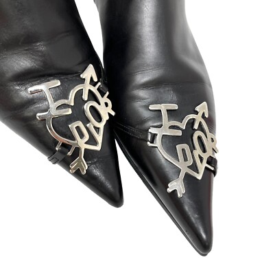 Dior Vintage Heart Logo Short Boots #36.5 US 6.5 Black Dior Vintage Heart Logo Short Boots #36.5 US 6.5 Black