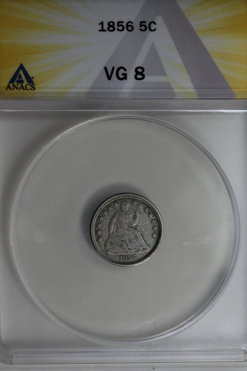 1856 .05 ANACS VG 8 Half Dime, Seated Liberty Half Dime | eBay