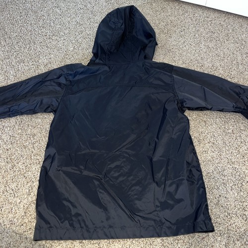 Childrens Columbia 2 Pocket Nylon Long Sleeve Hooded Black Windbreaker M (10-12) - Picture 8 of 10