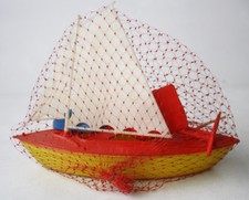 Rare Vintage 70's Cyprus Greek Plastic Sail Ship Boat 26cm Made In Greece New !