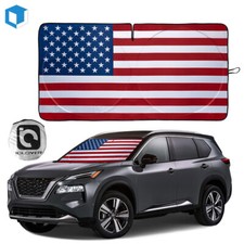 Foldable Car Windshield Sun Shade Cover Front Window Uv Block Shield Usa Flag